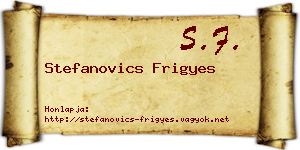 Stefanovics Frigyes névjegykártya